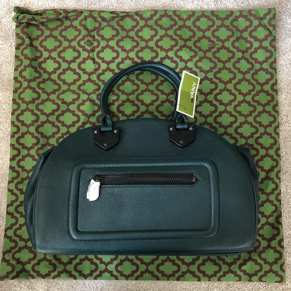 RARE orYANY Belinda East West Satchel Teal Green